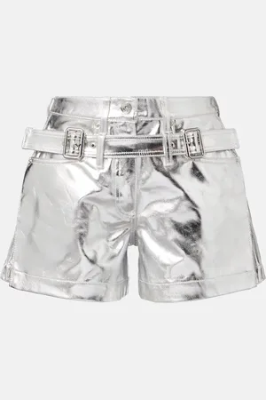 Paco rabanne Metallic cotton high-rise shorts