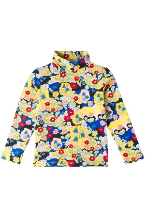 Mini Rodini Floral cotton-blend turtleneck top