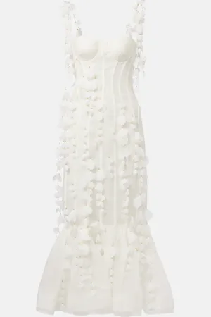 ZIMMERMANN Dawning linen and silk midi dress