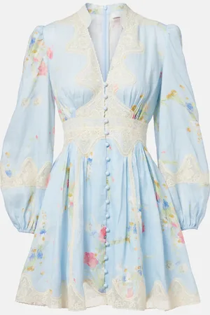ZIMMERMANN Lucky Lace floral linen minidress