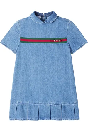 Gucci Horsebit Web Stripe denim dress