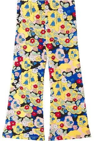 Mini Rodini Floral cotton-blend flared pants