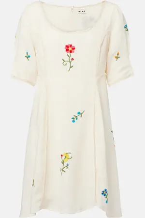 RIXO London Marne embroidered floral minidress