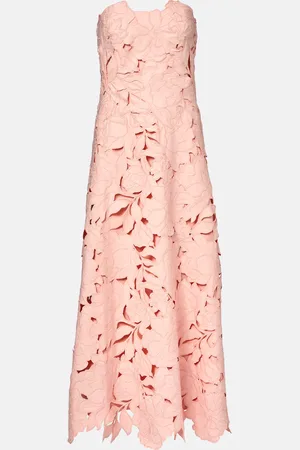 Costarellos Norina laser-cut satin midi dress