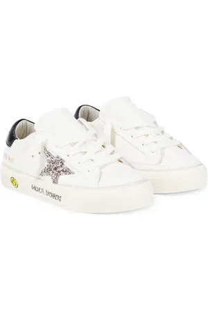 Golden Goose May glitter leather-trimmed sneakers