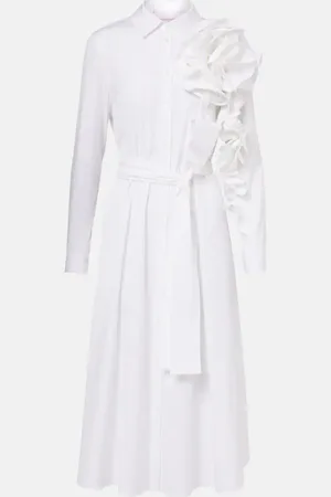 Carolina Herrera Floral-appliquÃ© poplin shirtdress