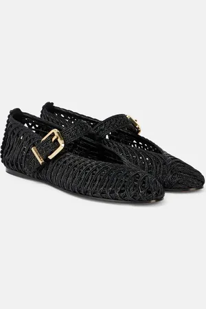 ZIMMERMANN Reef raffia Mary Jane flats