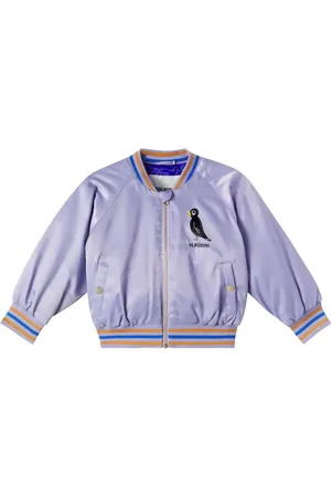 Mini Rodini Embroidered logo satin bomber jacket