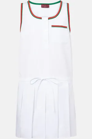 Gucci Web Stripe pleated minidress