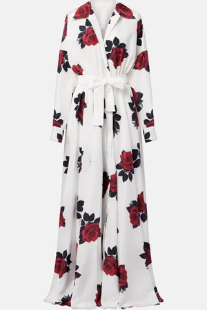Norma Kamali Floral belted shirt dress