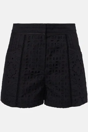 VERONICA BEARD Fabian embellished cotton shorts