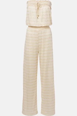 Melissa Odabash Viv knitted strapless lamÃ© jumpsuit