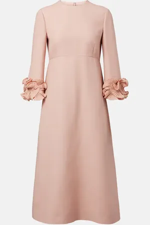 VALENTINO Ruffled CrÃªpe Couture midi dress