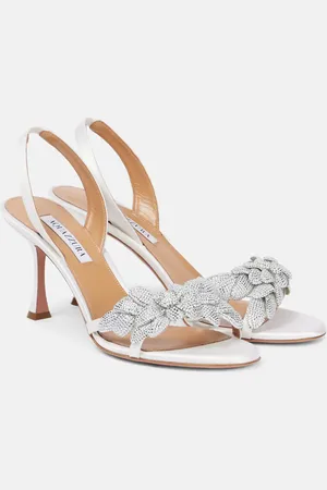 Aquazzura Galactic Flower 75 leather sandals