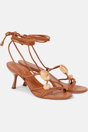 ZIMMERMANN Gleam 65 leather lace-up sandals