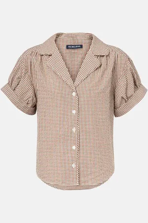 VERONICA BEARD Ilene gingham cotton-blend shirt