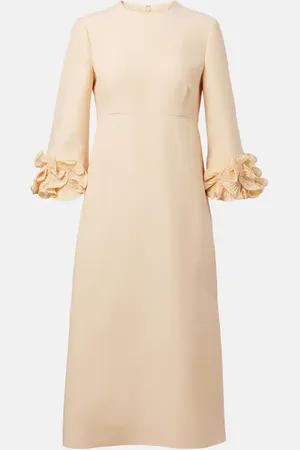 VALENTINO Ruffled CrÃªpe Couture midi dress