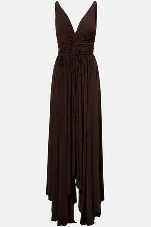 Norma Kamali Goddess pleated jersey maxi dress