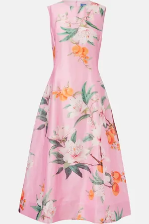 LEO LIN Cleo floral linen-blend midi dress