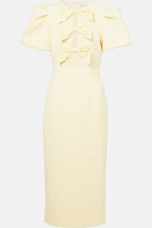 Rebecca Vallance Annabelle bow-detail crÃªpe midi dress