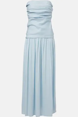 FAITHFULL THE BRAND Hedy strapless linen maxi dress