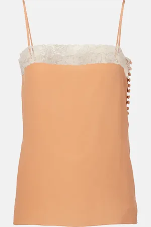 Chloé ChloÃ© Lace-trimmed silk camisole