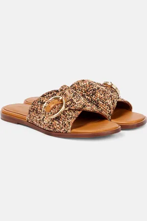 Robert Clergerie Irme raffia slides
