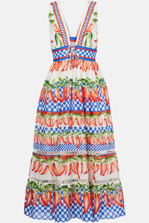 Farm Rio Printed cotton midi dress