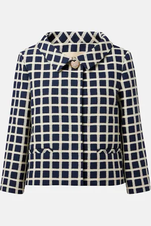 VALENTINO Checked wool and cotton-blend jacket