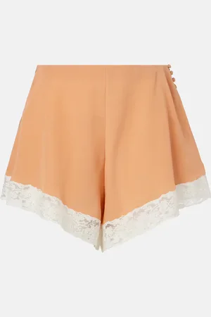 Chloé ChloÃ© Lace-trimmed silk shorts