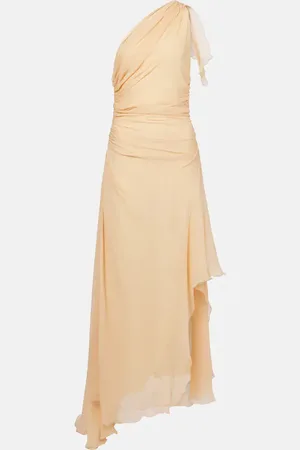 Victoria Beckham Draped one-shoulder silk maxi dress