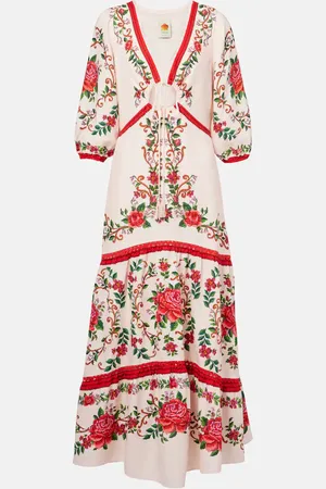 Farm Rio Floral linen-blend maxi dress