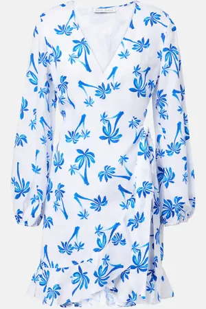 Heidi Klein Palm Beach printed linen wrap dress