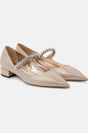 Jimmy Choo Bing embellished leather Mary Jane flats