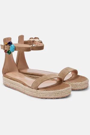 Gianvito Rossi Embellished suede espadrille sandals