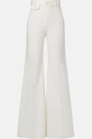 Chloé ChloÃ© High-rise cotton canvas flared pants