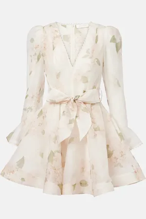 ZIMMERMANN Balance linen and silk minidress