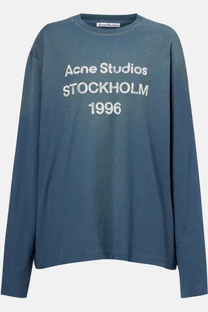 Acne Studios Logo distressed cotton-blend jersey T-shirt