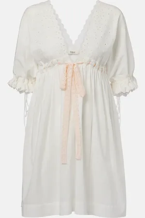 Chloé ChloÃ© Broderie anglaise cotton-blend minidress