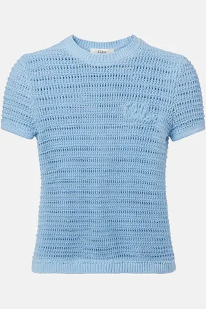 Chloé ChloÃ© Embroidered crochet cotton T-shirt