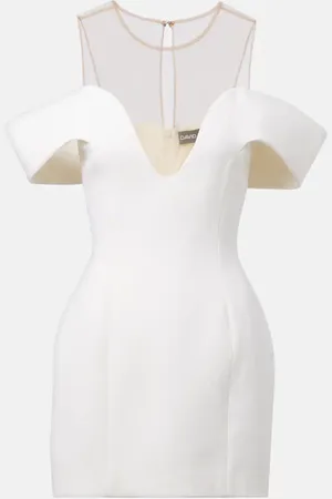 DAVID KOMA Off-shoulder wool minidress