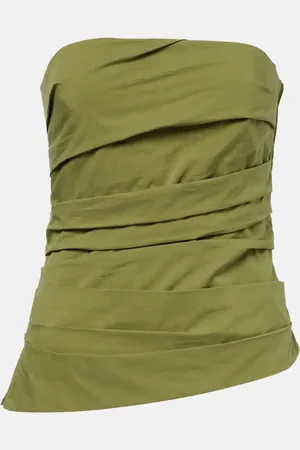 Simkhai Emerson ruched cotton-blend tube top