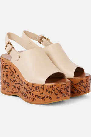 Chloé ChloÃ© Maxime debossed leather wedges