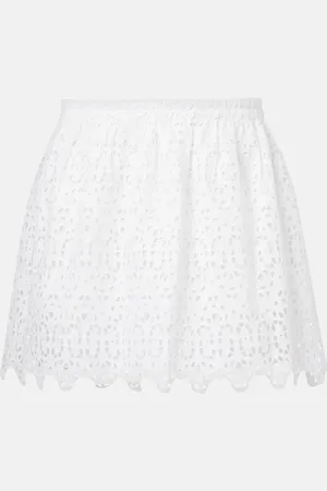 Frame The Deco embroidered cotton miniskirt