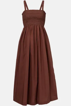 Heidi Klein Grasse shirred cotton poplin midi dress
