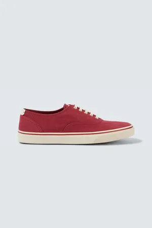 Brunello Cucinelli Leather-trimmed canvas sneakers