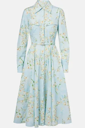 EMILIA WICKSTEAD Floral cotton poplin shirt dress