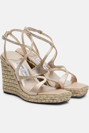 Jimmy Choo Ayla 110 metallic leather wedges
