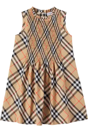 Burberry Burberry Check shirred cotton dress