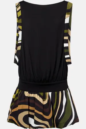 Puccini Marmo gathered jersey minidress